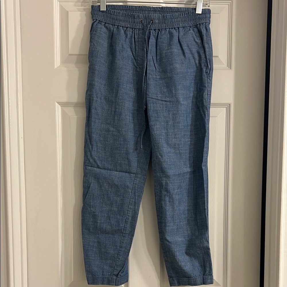 Casual Blue Drawstring Pants